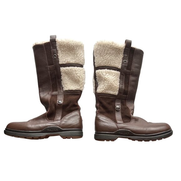 Pajar Canada Après-Ski Boots Brown Leather Suede Faux-Fur Lining Side Zip 9 - Picture 2 of 11